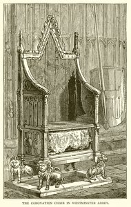 A koronázási szék a Westminster Abbeyben alkotó: English School