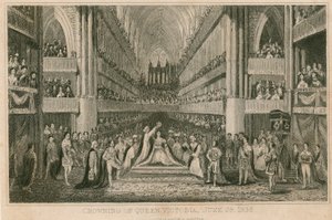 Viktória királynő megkoronázása a Westminster Abbeyben, 1838. június 28-án alkotó: English School