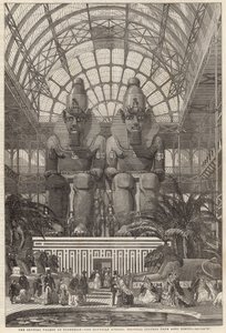 A Crystal Palace Sydenhamban; Az Egyptian Avenue, kolosszális alakok az Aboo Simbelből alkotó: English School