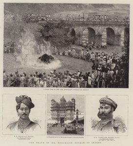 HH Maharajah Holkar indore halála (metszet) alkotó: English School