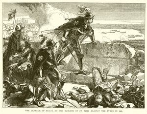 Málta védelme a Szent János lovagok által a törökök ellen 1565-ben alkotó: English School