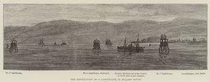 Egy világítótorony lerombolása Belfast Lough-ban (metszet) alkotó: English School