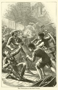 The Destruction of the Sark Pirates (metszet) alkotó: English School