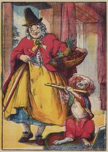 A fuvolázó kutya (színes litográfia) alkotó: English School