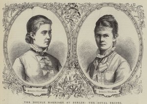 A berlini kettős házasság, a királyi menyasszonyok (metszet) alkotó: English School