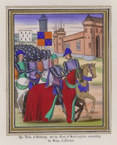 The Duke Of Bretany és The Earl of Buckingham koncertezik The Siege Of Nantes (színes metszet) alkotó: English School