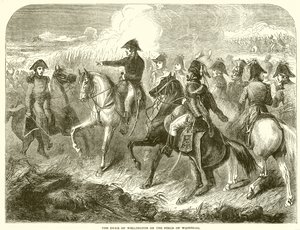 Wellington hercege Waterloo mezején alkotó: English School