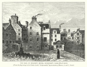 Selkirk grófja, Hyndford közelében, déli nézet (metszet) alkotó: English School