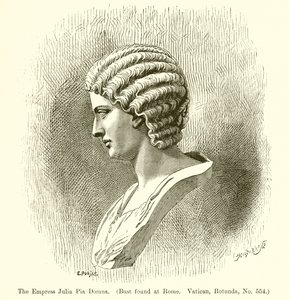 Julia Pia Domna császárné. (Rómában talált mellszobor. Vatikán, Rotunda, 554. sz.)