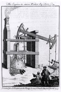 The Engine to Raise Water by Fire, Newcomen gőzgépének diagramja a Universal Magazine számára, 1747 alkotó: English School