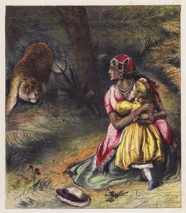 Az angol lány és Ayah (színes litográfia) alkotó: English School