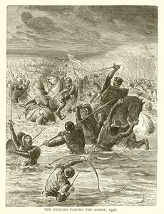 Az angolok elhaladnak a Somme-on, 1346 alkotó: English School