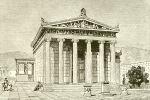 Az Erechtheion, a Hős Erechtheios híres temploma Athénban alkotó: English School