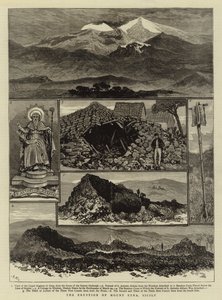 Az Etna kitörése, Szicília (metszet) alkotó: English School