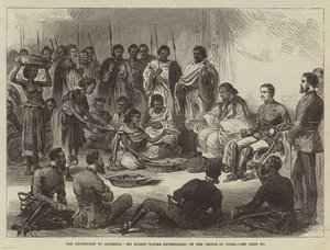 Die Expedition nach Abessinien, Sir Robert Napier vom Prinzen von Tigre empfangen