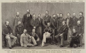 Az éhínség Indiában, Lord Lytton és Mysore biztosa tanácsot tart Bangalore-ban alkotó: English School