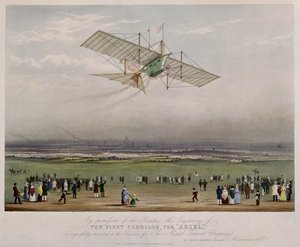 A Repülőgép, az Ariel a W.S. által készített tervekből Henson 1842-ben, kiadó: Ackermann & Co., 1843 alkotó: English School