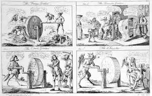 A külföldi daráló, a hazai daráló, az udvari daráló, a finiser, 1757 alkotó: English School