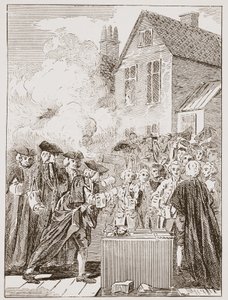 A Blackfriars Bridge alapköve, 1760, egy korabeli nyomtatványból alkotó: English School