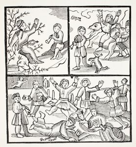 The Fryar and the Boy, illusztráció a Chap-books of the Eightenth Century, John Ashton, pub. 1882 alkotó: English School