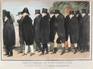 The Funeral of Tory Principle, c. 1827. április (színes metszet) alkotó: English School