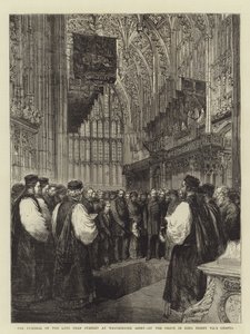 Stanley néhai dékán temetése a Westminster Abbeyben, VII. Henrik király kápolnájának sírjánál (metszet) alkotó: English School