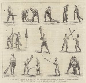 A lacrosse játék, a játékosok helyzete (metszet) alkotó: English School
