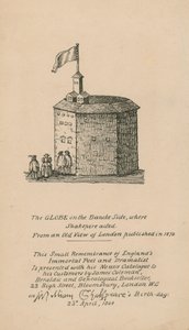 The Globe, Bankside, London, egy 1579-ben megjelent régi londoni nézet alapján alkotó: English School