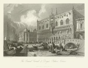 A Canal Grande és a Doges-palota, Velence, 1844 alkotó: English School
