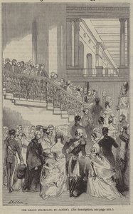 The Grand Staircase, St James?s Palace, London, A Drawing Room alkotó: English School