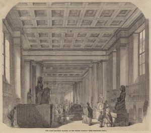 A Nagy Egyiptomi Galéria a British Múzeumban (metszet) alkotó: English School