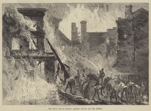 A nagy tűzvész Dublinban, Sappers levágta a whiskyt (metszet) alkotó: English School