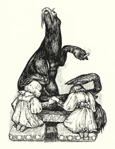 A Nagy Pecsét megáldja a hercegnőket (litho) alkotó: English School