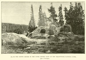 A barlanggejzír a Yellowstone Nemzeti Park felső gejzírmedencéjében alkotó: English School