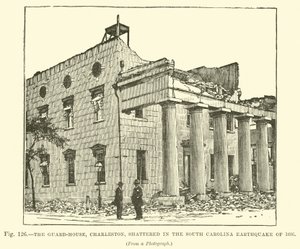 Az 1886-os dél-karolinai földrengésben összetört a Charleston-i Őrház alkotó: English School