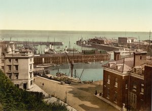 The Harbour, Folkestone (kézzel színezett fotó) alkotó: English School