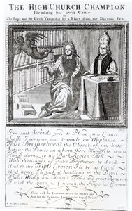 A főegyház bajnoka, saját ügyét képviselve, 1709 alkotó: English School
