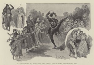 "A ház, amelyet Jack épített" az Opera Comique-ban, a Dance of the Man csupa rongyos és szakadt (metszet) alkotó: English School