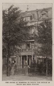 A Homburg-i ház, amelyben a walesi herceg tartózkodott (metszet) alkotó: English School