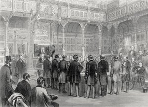 Az alsóház: a tagok eskütétele 1857-ben alkotó: English School