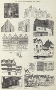 Old London házai és üzletei (metszet) alkotó: English School