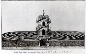 A Stran-i Villa Pisani labirintusa Giovanni Battista Carboni (1723-83) és N. Randonnette nyomatai nyomán alkotó: English School