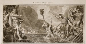 Julius Caesar partraszállása, David Humes illusztrációja Anglia története, pub. R. Bowyer, London, 1812 alkotó: English School
