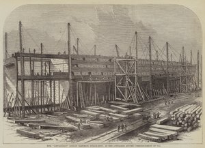 A "Leviathan" (nagy keleti) gőzhajó, ahogyan 1855 elején megjelent (metszet) alkotó: English School