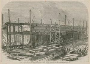 A Leviathan (Nagy Keleti) gőzhajó, ahogyan 1855 elején megjelent alkotó: English School