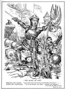 A liberálisok Asquith és LLoyd George vezetésével megtámadják a Lordok Házát, 1910 alkotó: English School