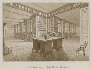 Könyvtár, Lambeth Palace, London (wc papíron) alkotó: English School