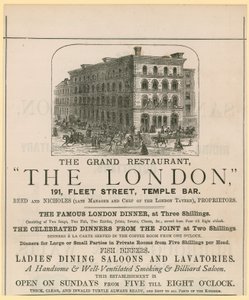 London, étterem, 191 Fleet Street, Temple Bar alkotó: English School