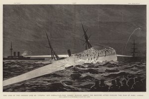 Az SS "Utopia" horgonyvonal elvesztése Gibraltárnál, a hajó elsüllyedt körülbelül tíz perccel azután, hogy beszennyezte a HMS "Anson" ramját (metszet) alkotó: English School