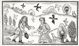 The Lovers Quarrel, illusztráció a Chap-books of the Eightenth Century, John Ashton, pub. 1882 alkotó: English School